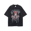 Mens and Womens Wear, Frayed Edges, Used Chainsaw, Anime, Cartoon, Printed T Shirts, Retro Short Sleeved T Shirts