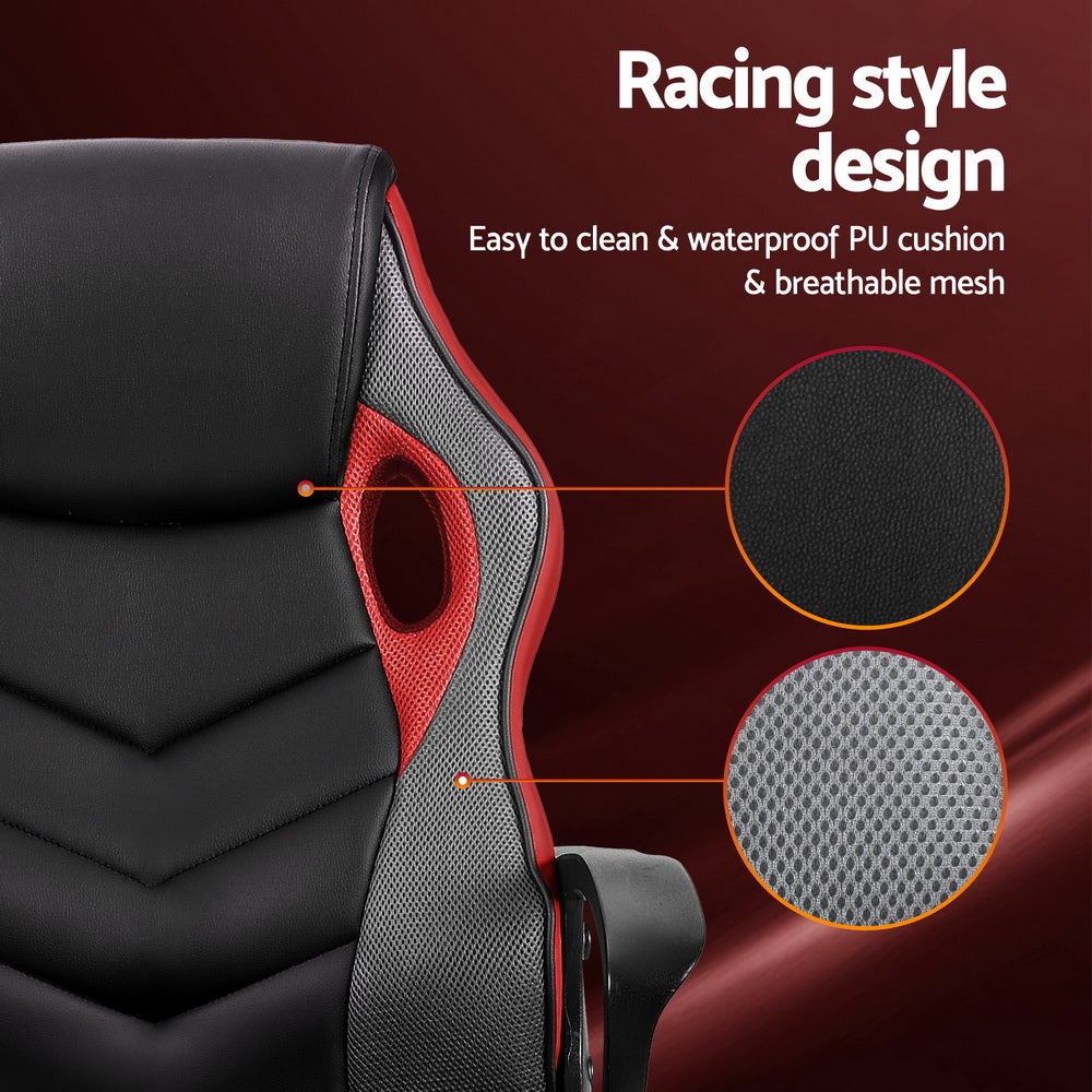 NNEDSZ Artiss Gaming Office Chair Computer Chairs Red