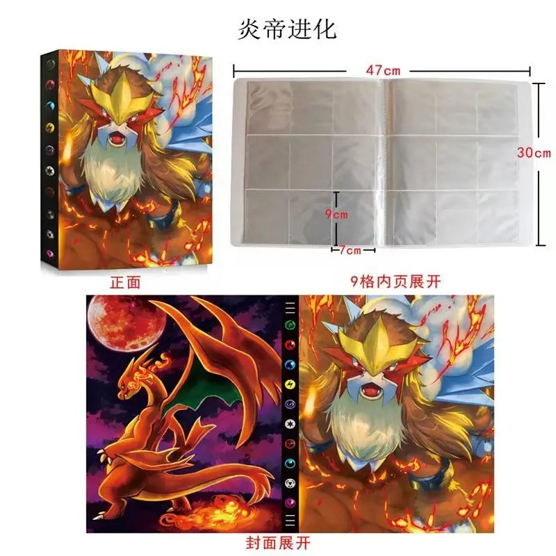 Pokemon TCG Card Album 9 Pocket 540 Cards Large Capacity Zipper Binder Storage Pikachu Charizard Collection Organizer Gift