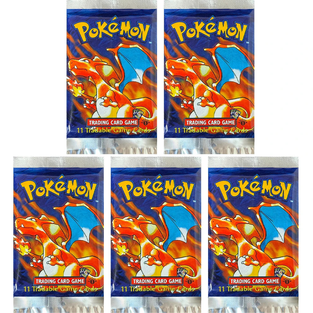 Pokemon Base Set Booster Packs PTCG English Classic 1st Old Edition Proxy Charizrd Blastoise Venusaur Collectible Toy Gift Cards