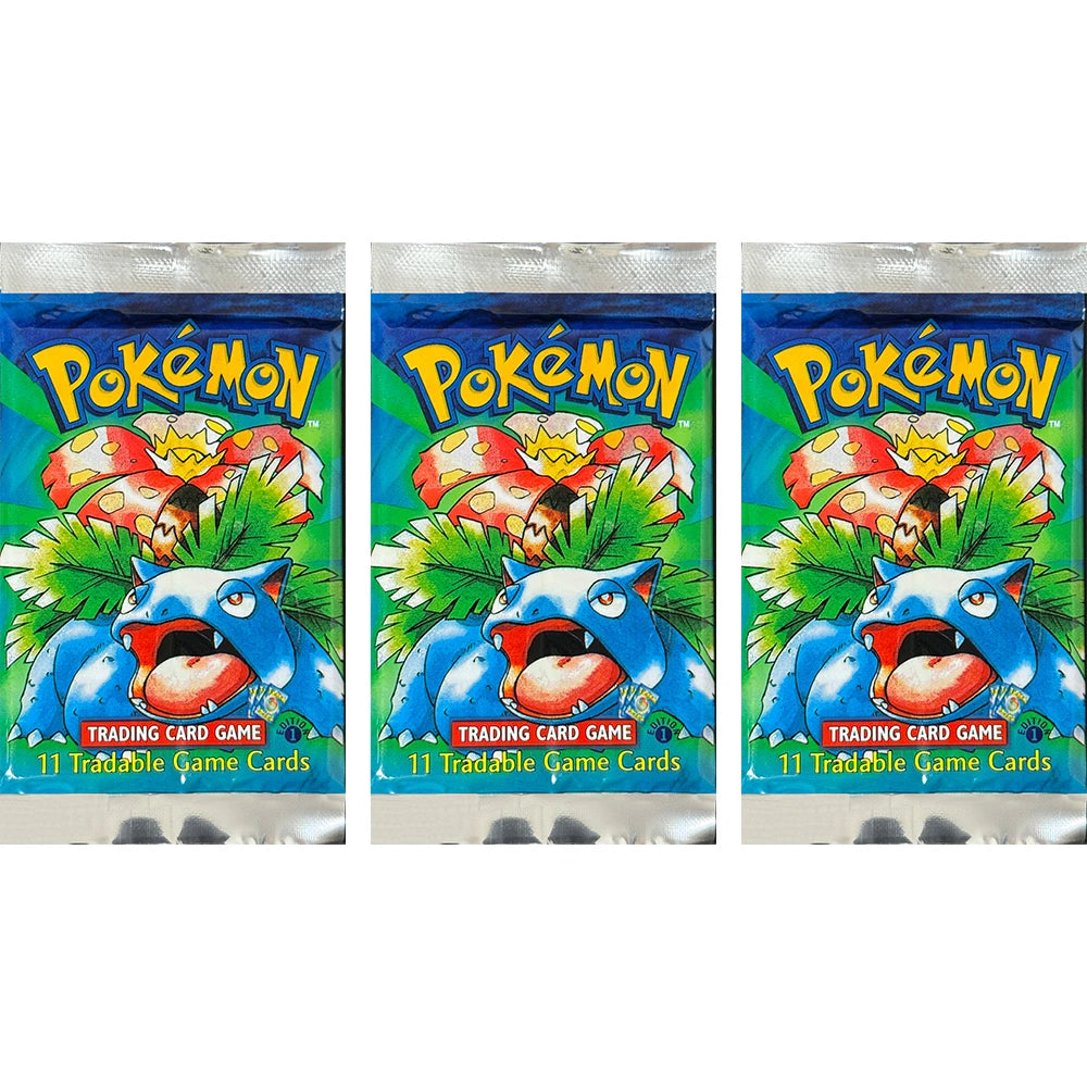 Pokemon Base Set Booster Packs PTCG English Classic 1st Old Edition Proxy Charizrd Blastoise Venusaur Collectible Toy Gift Cards