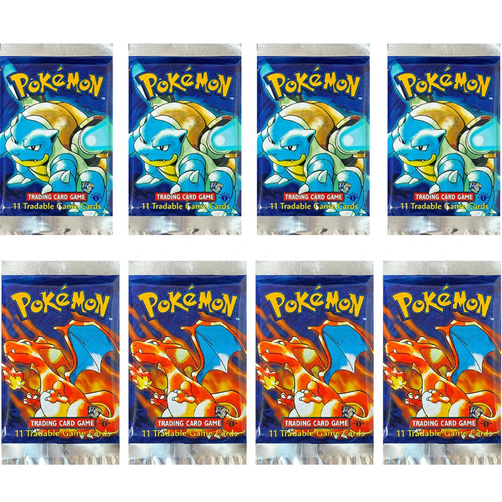 Pokemon Base Set Booster Packs PTCG English Classic 1st Old Edition Proxy Charizrd Blastoise Venusaur Collectible Toy Gift Cards