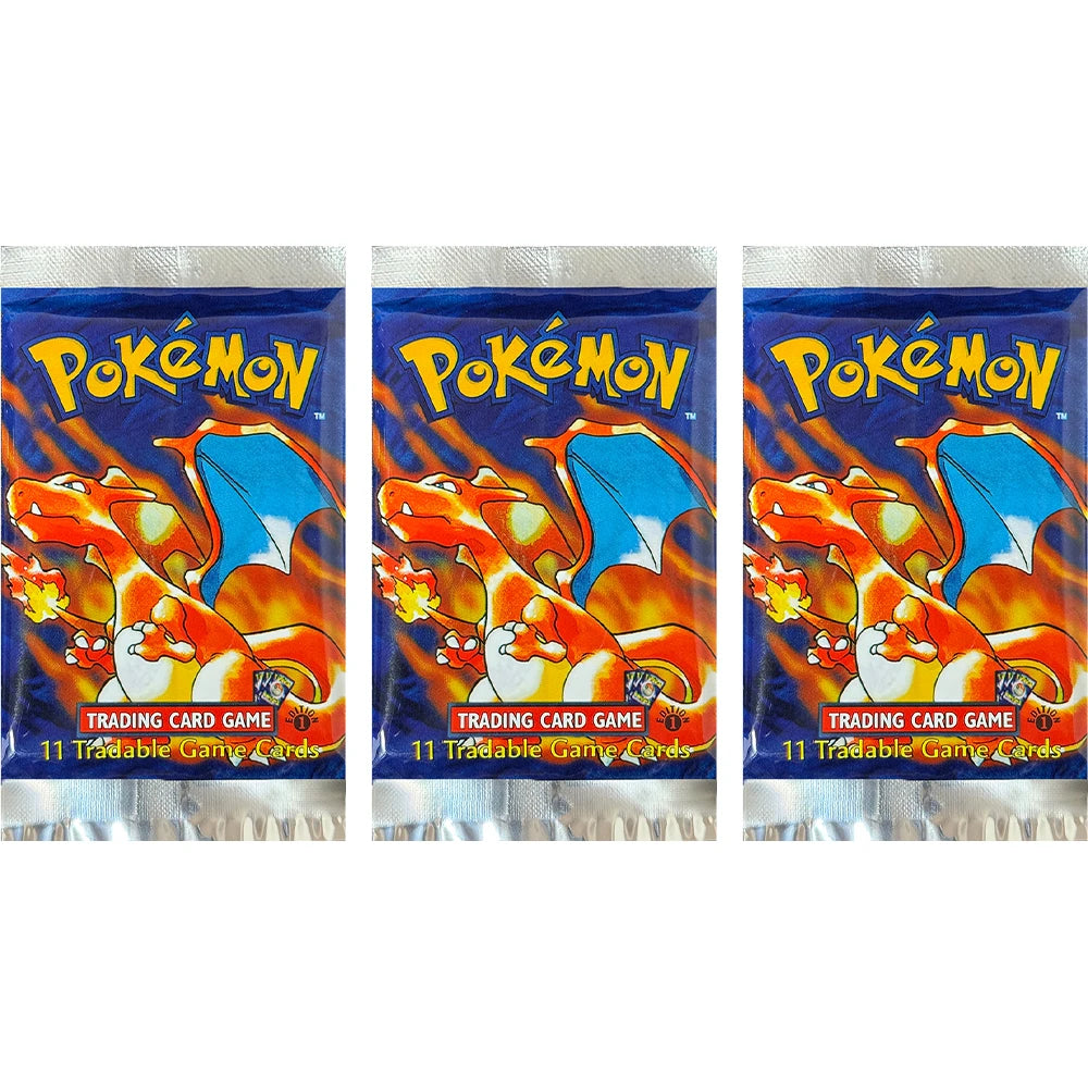 Pokemon Base Set Booster Packs PTCG English Classic 1st Old Edition Proxy Charizrd Blastoise Venusaur Collectible Toy Gift Cards