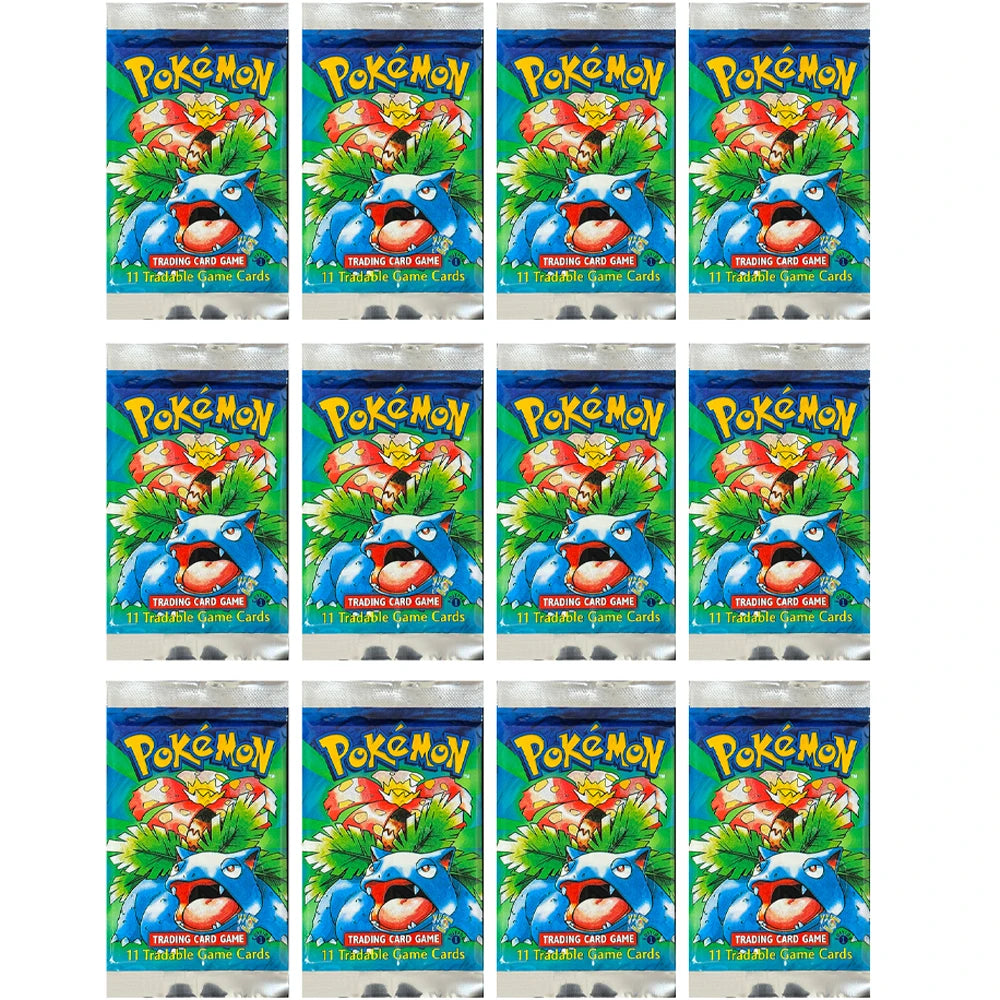 Pokemon Base Set Booster Packs PTCG English Classic 1st Old Edition Proxy Charizrd Blastoise Venusaur Collectible Toy Gift Cards
