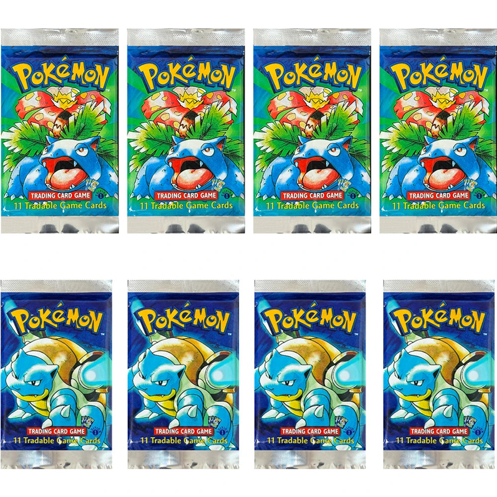 Pokemon Base Set Booster Packs PTCG English Classic 1st Old Edition Proxy Charizrd Blastoise Venusaur Collectible Toy Gift Cards