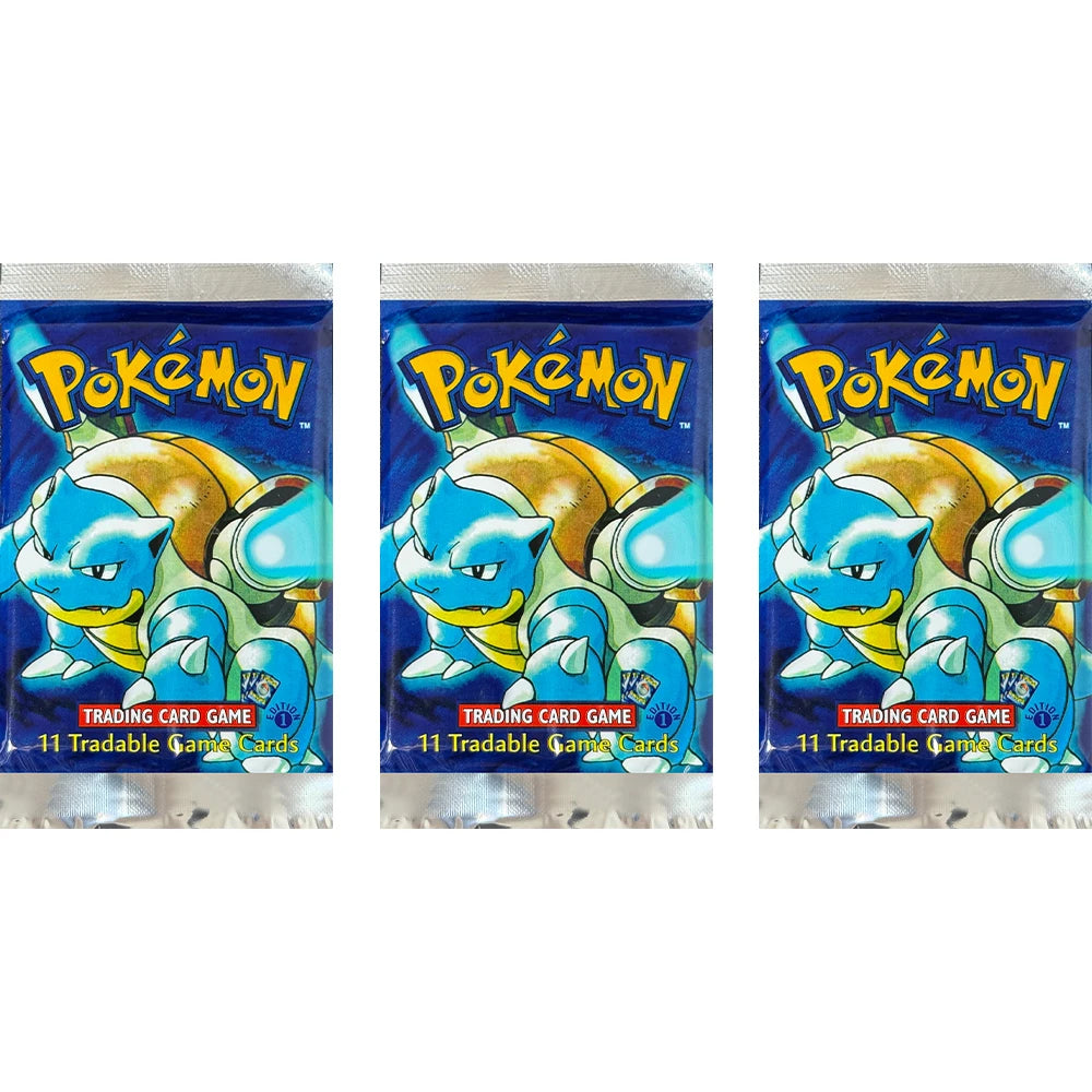 Pokemon Base Set Booster Packs PTCG English Classic 1st Old Edition Proxy Charizrd Blastoise Venusaur Collectible Toy Gift Cards