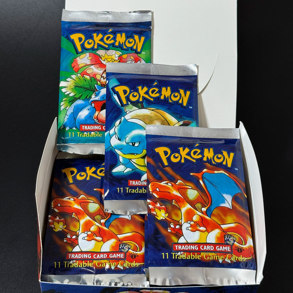 Pokemon Base Set Booster Packs PTCG English Classic 1st Old Edition Proxy Charizrd Blastoise Venusaur Collectible Toy Gift Cards