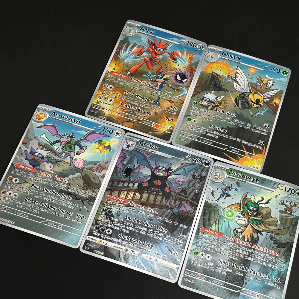Pokemon Collection Cards Game Gift 5Pcs Toys PTCG Scizor Crobat Decidueye Ninjask Aerodactyl Style Flash Card Battle Pokemon