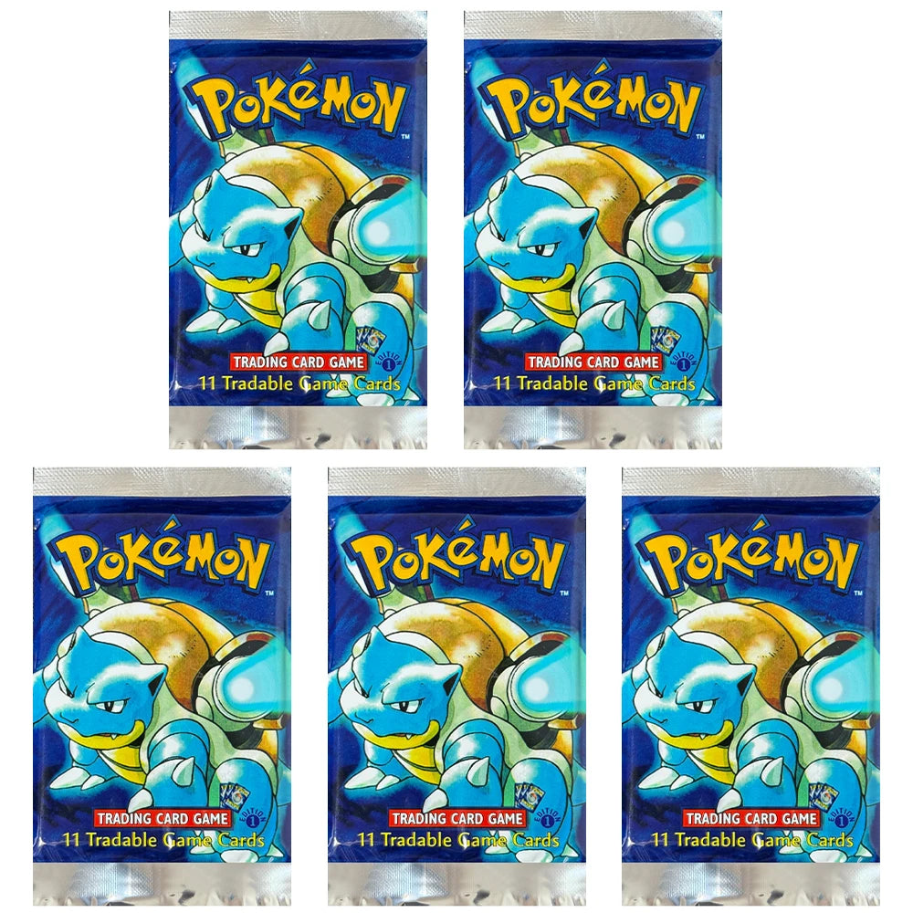 Pokemon Base Set Booster Packs PTCG English Classic 1st Old Edition Proxy Charizrd Blastoise Venusaur Collectible Toy Gift Cards
