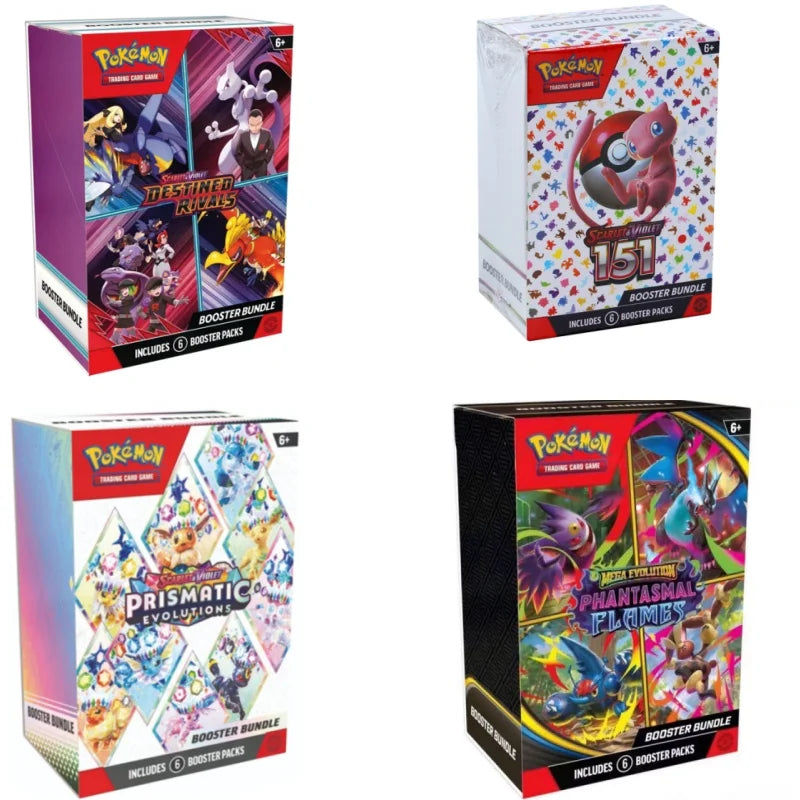Poke  mon Card V10 Booster Bundle Destined Rivals Prismatic Evolutions Scarlet Violet 151 English ME02 Booster Cards Gifts--