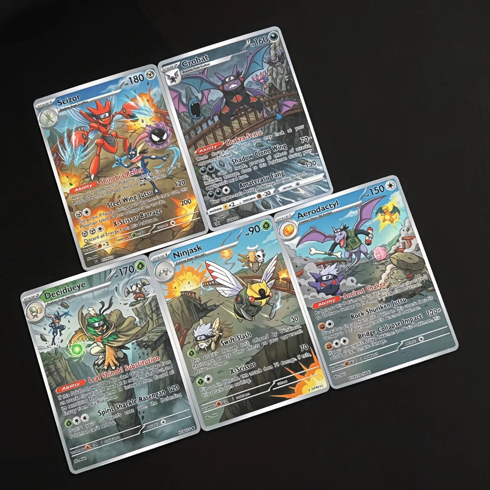 Pokemon Collection Cards Game Gift 5Pcs Toys PTCG Scizor Crobat Decidueye Ninjask Aerodactyl Style Flash Card Battle Pokemon