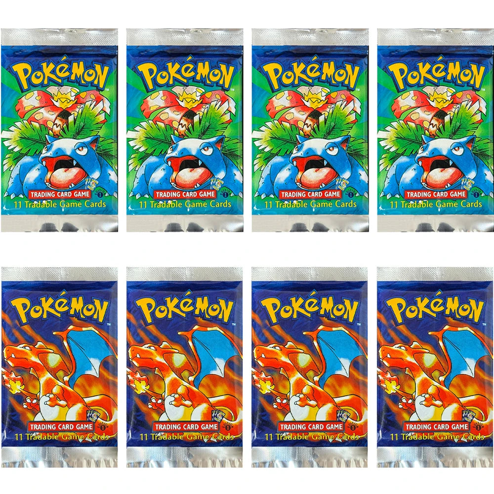 Pokemon Base Set Booster Packs PTCG English Classic 1st Old Edition Proxy Charizrd Blastoise Venusaur Collectible Toy Gift Cards