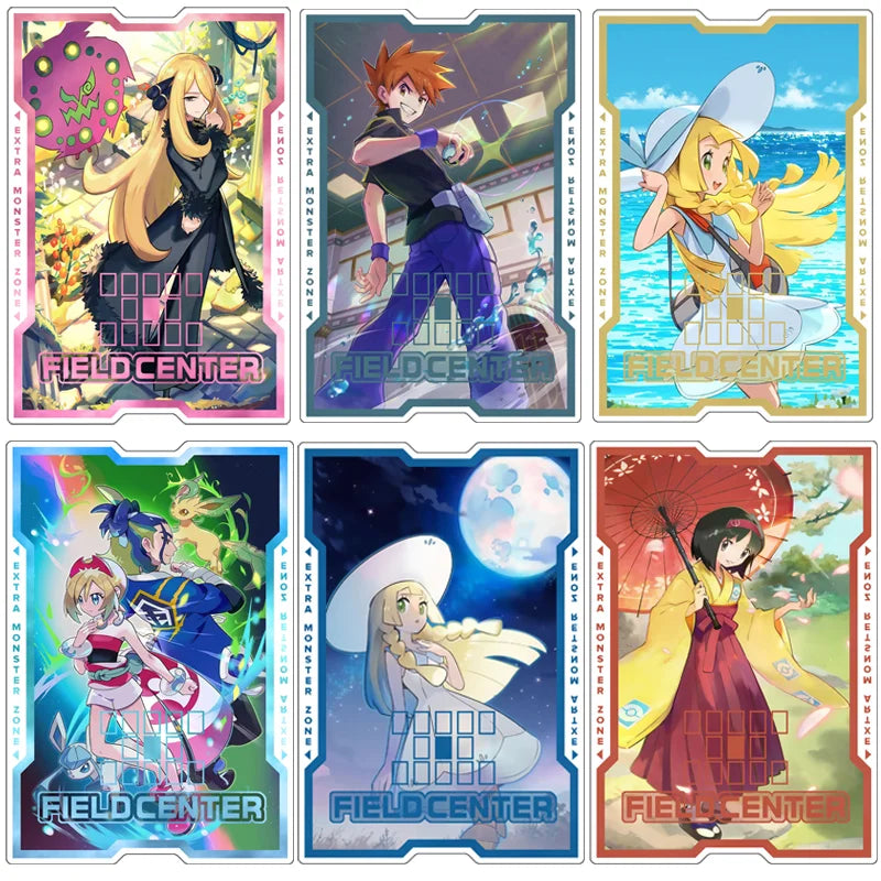 Pokemon Anime Game Card Field Center Cards Tcg Ip Masquerena Cynthia Lillie Reshiram Zekrom Kyurem Acrylic Card Partition Gift