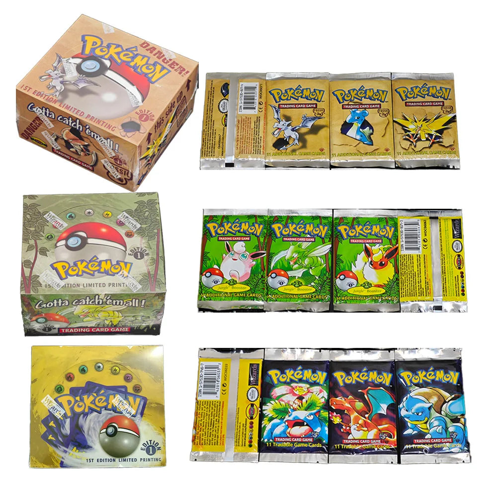 Pokemon Cards 36Packs 1ST Edition Classic Base Set Proxy Cards PKM Games Board Games Whole Set Card Collection Toys Gifts New