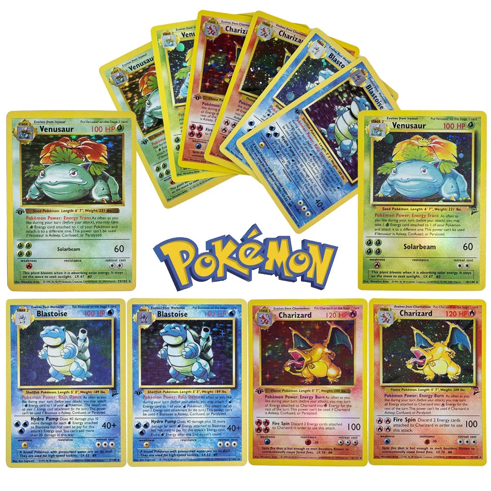 Pokemon Single Proxy Cards 1996 1st Edition Charizard Venusaur Blastoise Hobbies Collectibles Game Collection PTCG Anime Cards