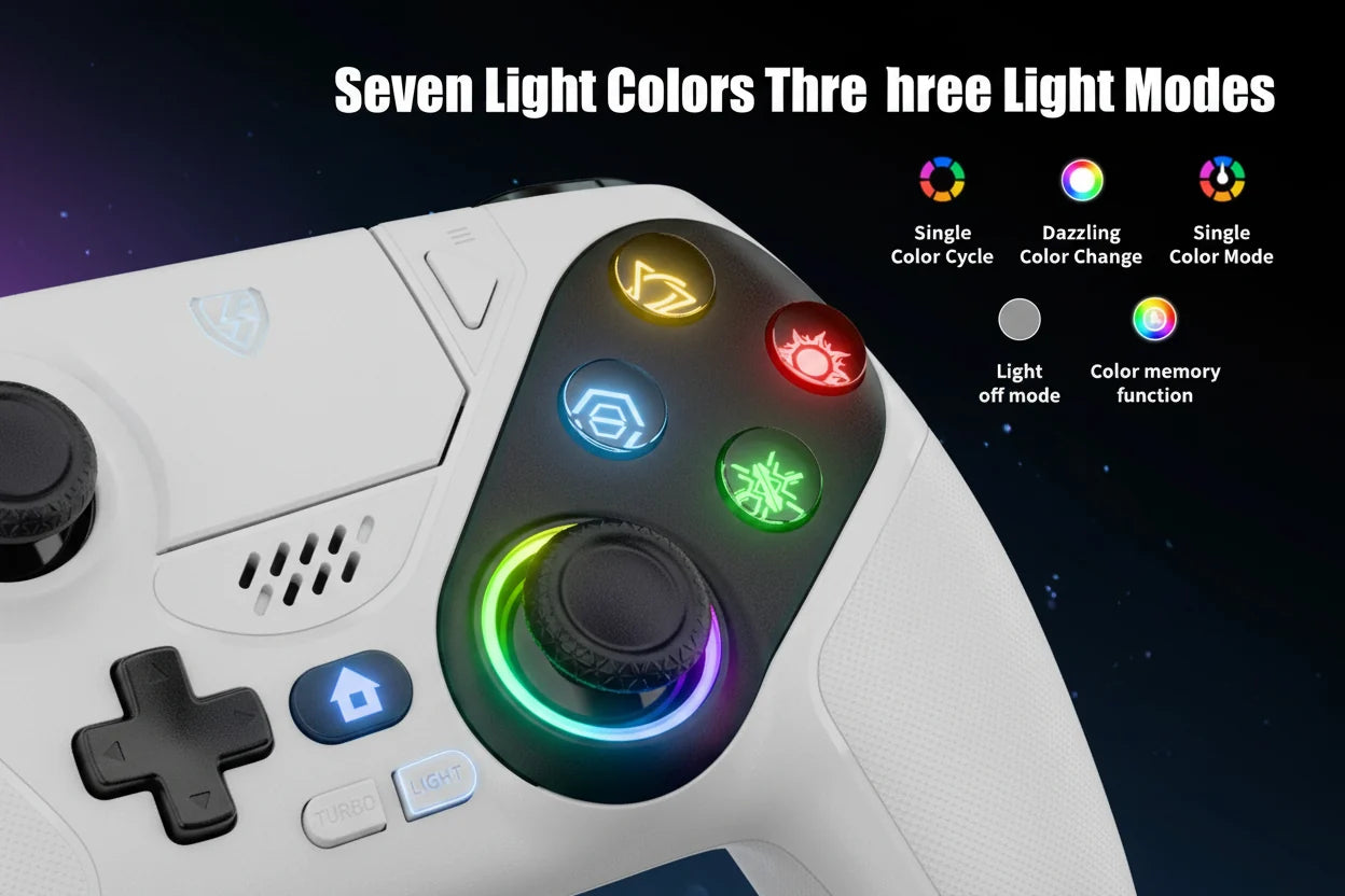 NNEOBA Wireless Controller for PS5/PS5 Pro/Slim & PC – RGB Gaming Controller with Turbo & Dual Vibration