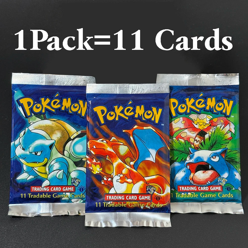 Pokemon Base Set Booster Packs PTCG English Classic 1st Old Edition Proxy Charizrd Blastoise Venusaur Collectible Toy Gift Cards