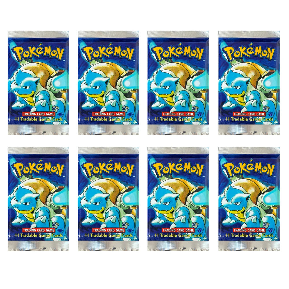 Pokemon Base Set Booster Packs PTCG English Classic 1st Old Edition Proxy Charizrd Blastoise Venusaur Collectible Toy Gift Cards