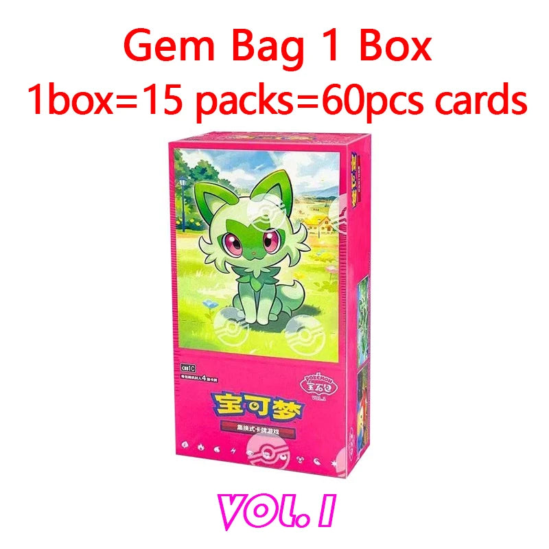 Original Pokemon GemPack Cards Vol.5 Vol.3 Vol.2 Vol.1 Trading PTCG Bag Gem Box Deck Sprigatito Eevee Pikachu Gengar Card Gift