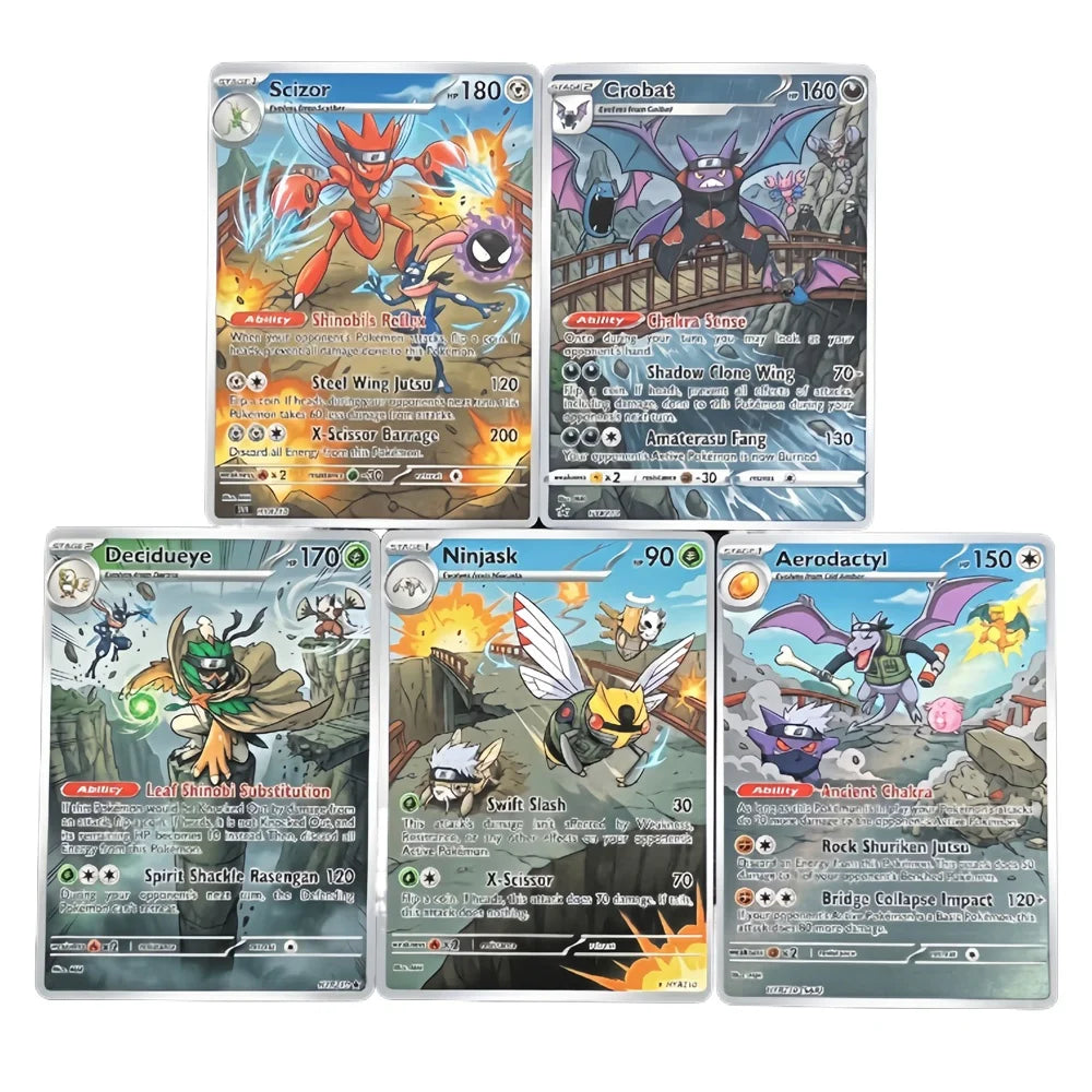 Pokemon Collection Cards Game Gift 5Pcs Toys PTCG Scizor Crobat Decidueye Ninjask Aerodactyl Style Flash Card Battle Pokemon