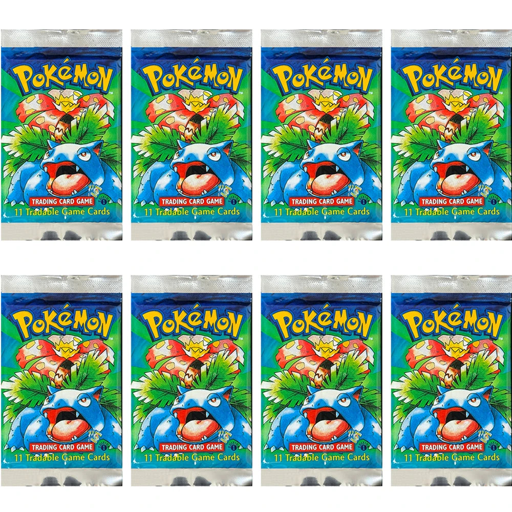 Pokemon Base Set Booster Packs PTCG English Classic 1st Old Edition Proxy Charizrd Blastoise Venusaur Collectible Toy Gift Cards