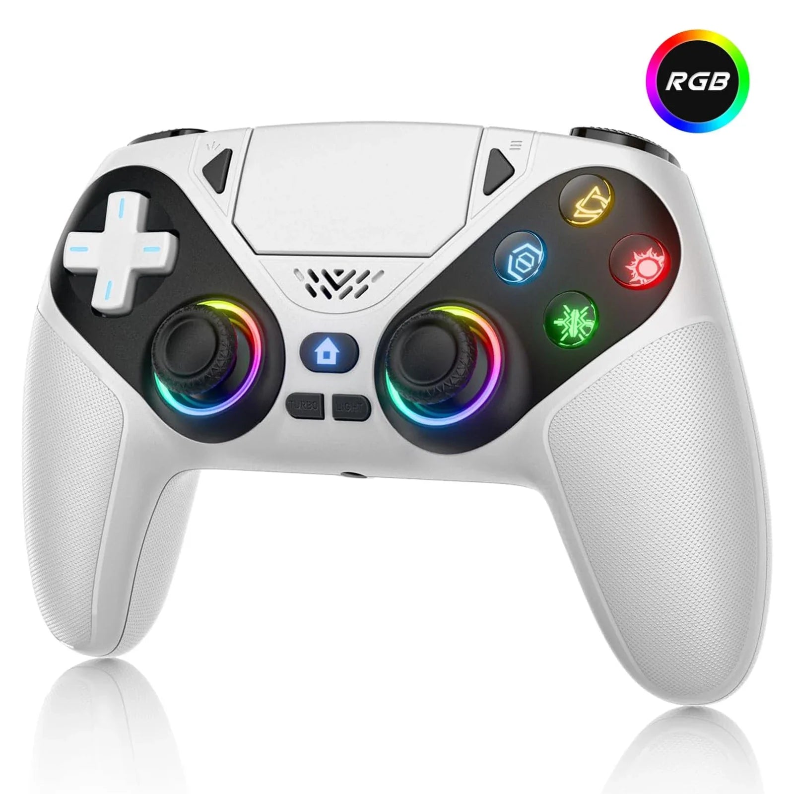 NNEOBA Wireless Controller for PS5/PS5 Pro/Slim & PC – RGB Gaming Controller with Turbo & Dual Vibration
