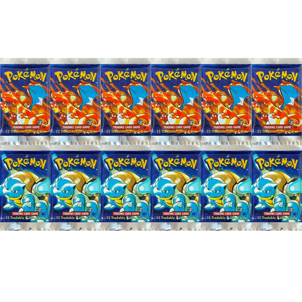 Pokemon Base Set Booster Packs PTCG English Classic 1st Old Edition Proxy Charizrd Blastoise Venusaur Collectible Toy Gift Cards
