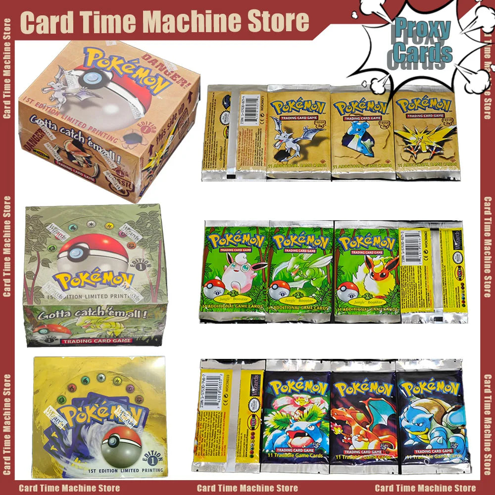 Pokemon Cards 36Packs 1ST Edition Classic Base Set Proxy Cards PKM Games Board Games Whole Set Card Collection Toys Gifts New