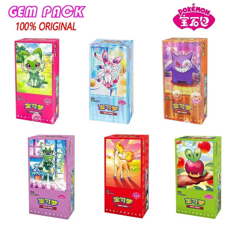 Original Pokemon GemPack Cards Vol.5 Vol.3 Vol.2 Vol.1 Trading PTCG Bag Gem Box Deck Sprigatito Eevee Pikachu Gengar Card Gift