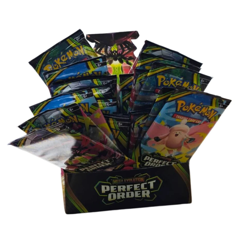 Pokemon Mega Evolution PERFECT ORDER Series Booster Box Bundle Rare Holo Trading Cards Collectible Set for Pokemon TCG Players