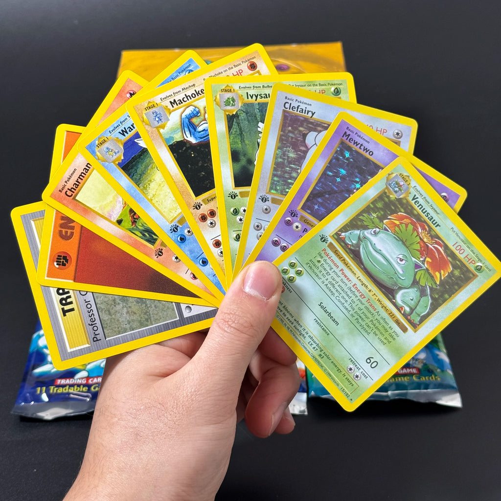 Pokemon Base Set Booster Packs PTCG English Classic 1st Old Edition Proxy Charizrd Blastoise Venusaur Collectible Toy Gift Cards