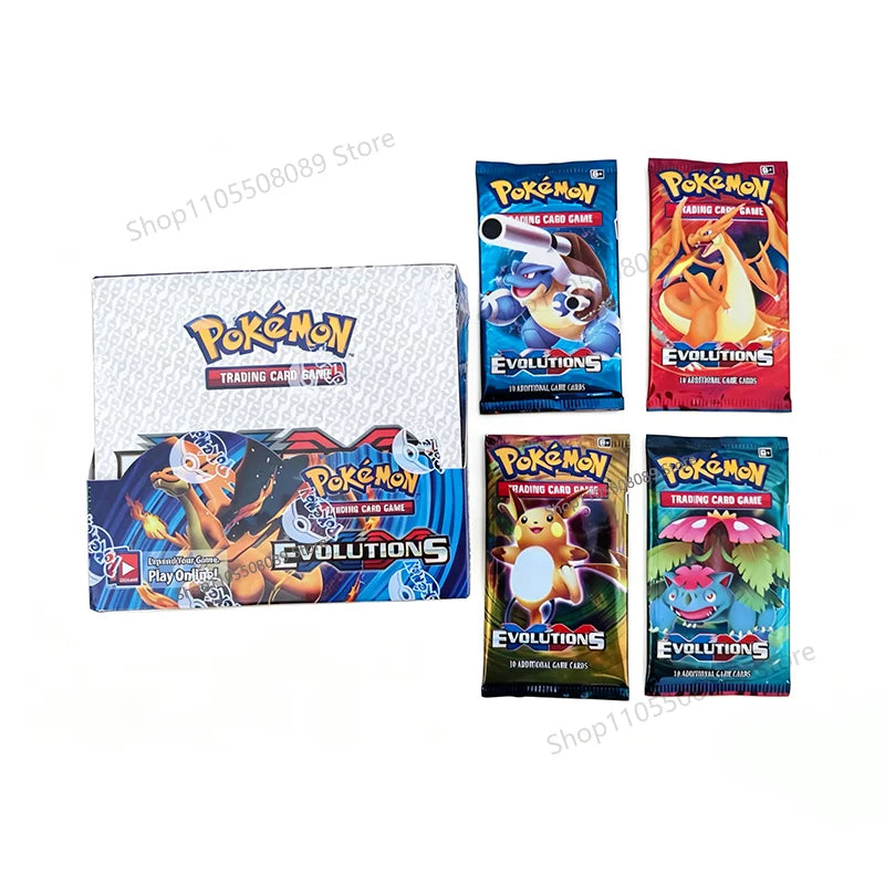 English 360pcs Pokemon Cards Evolutions Booster Box Trading Card Game TCG Children Collectible Pokemon Cards Toy For Boys Gifts