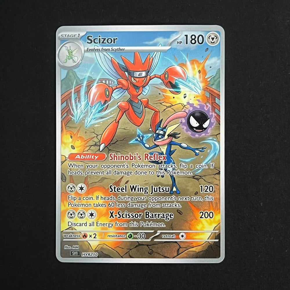 Pokemon Collection Cards Game Gift 5Pcs Toys PTCG Scizor Crobat Decidueye Ninjask Aerodactyl Style Flash Card Battle Pokemon