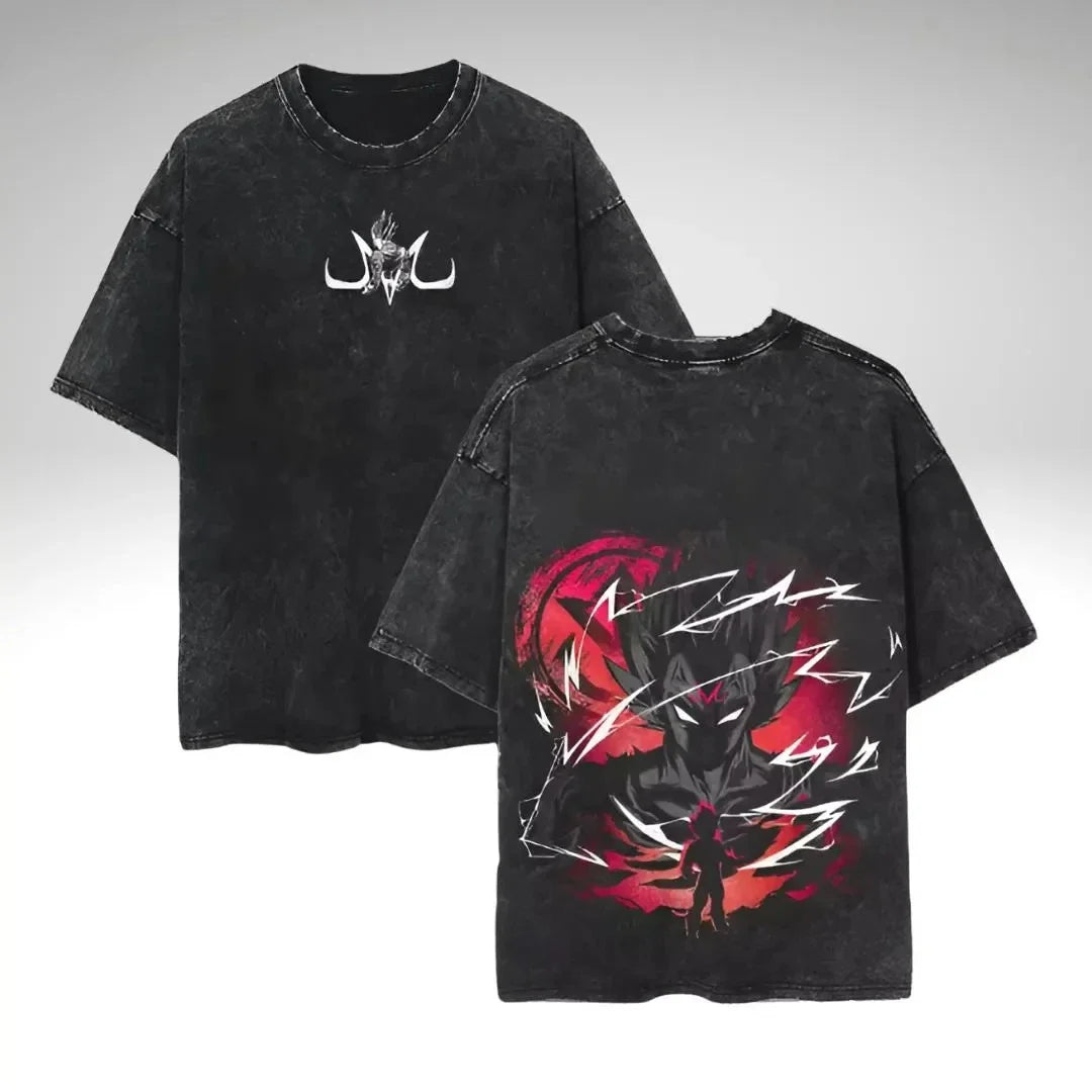 Vintage Anime Graphic Washed Oversized T-Shirt Cotton Streetwear Tee