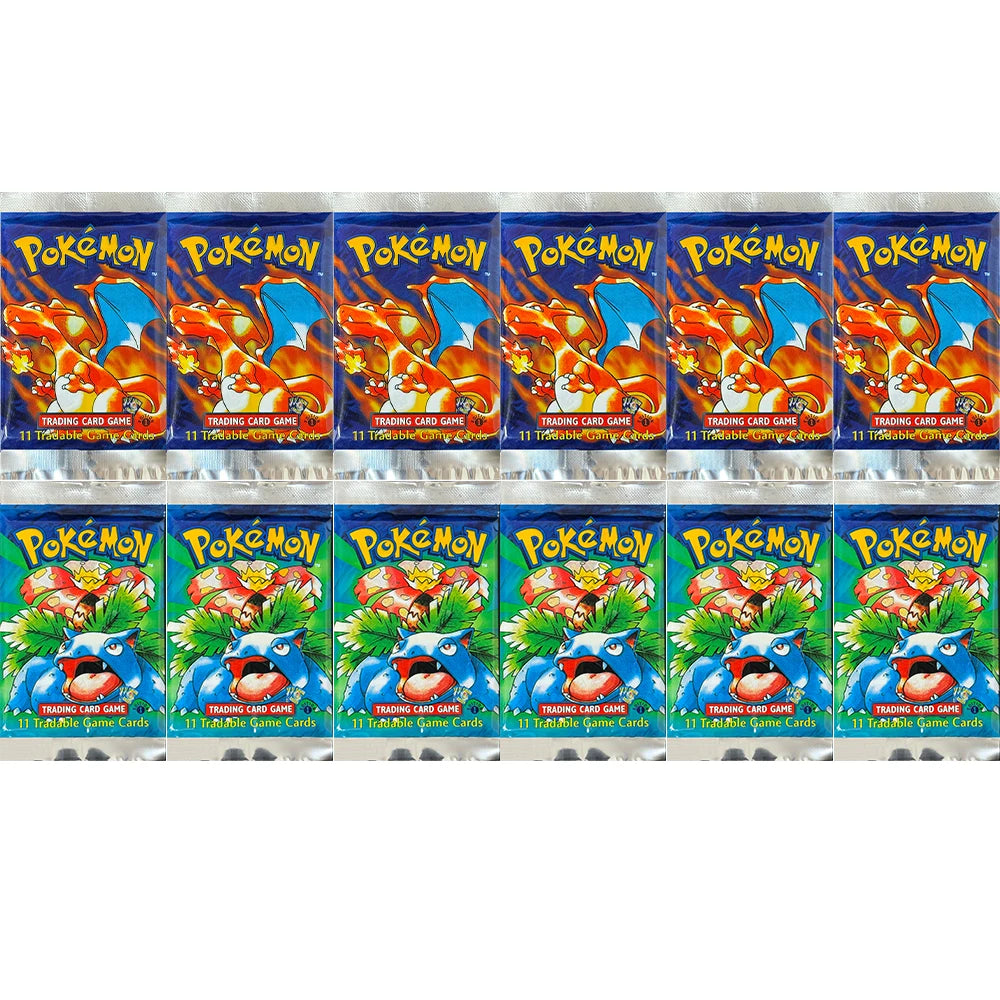 Pokemon Base Set Booster Packs PTCG English Classic 1st Old Edition Proxy Charizrd Blastoise Venusaur Collectible Toy Gift Cards
