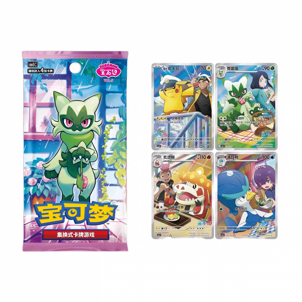 100% In Stock Original Gem Pack 5 Vol.5 Pokemon Ptcg Booster Pack Card Simplified Chinese Collectible Battle Game Cards Toy Gift
