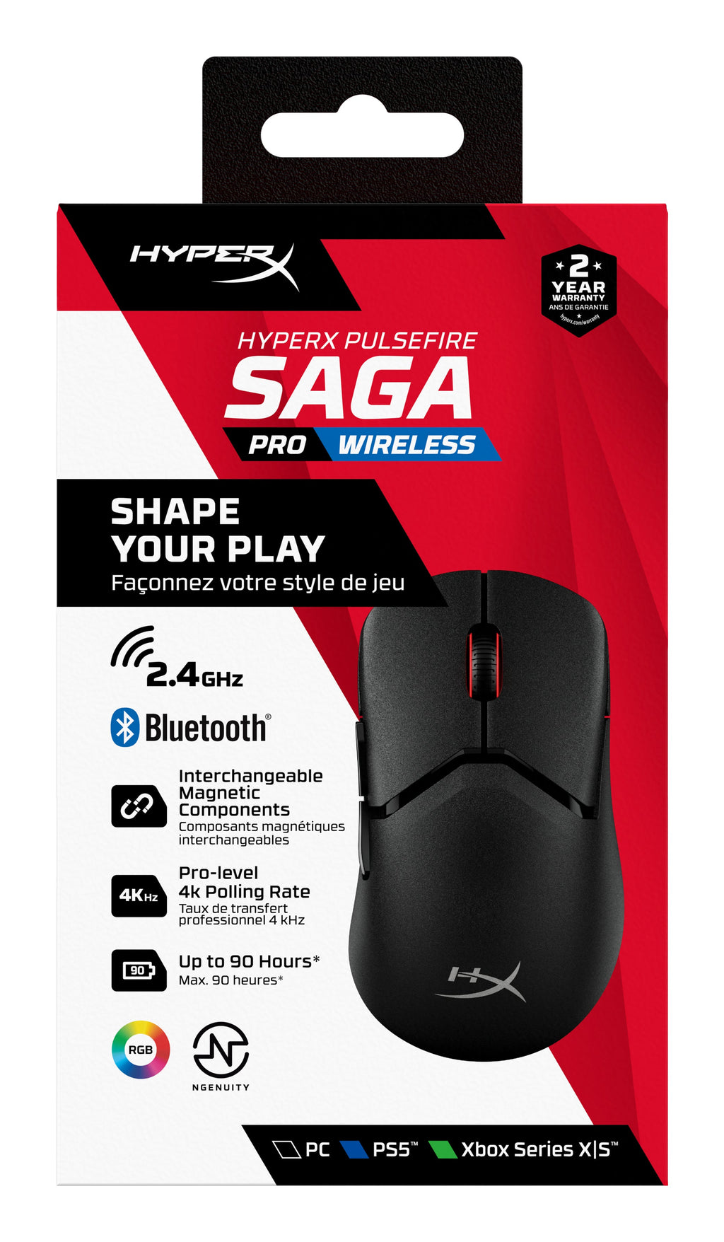 HyperX Pulsefire Saga Pro Wireless Gaming Mouse (Black)