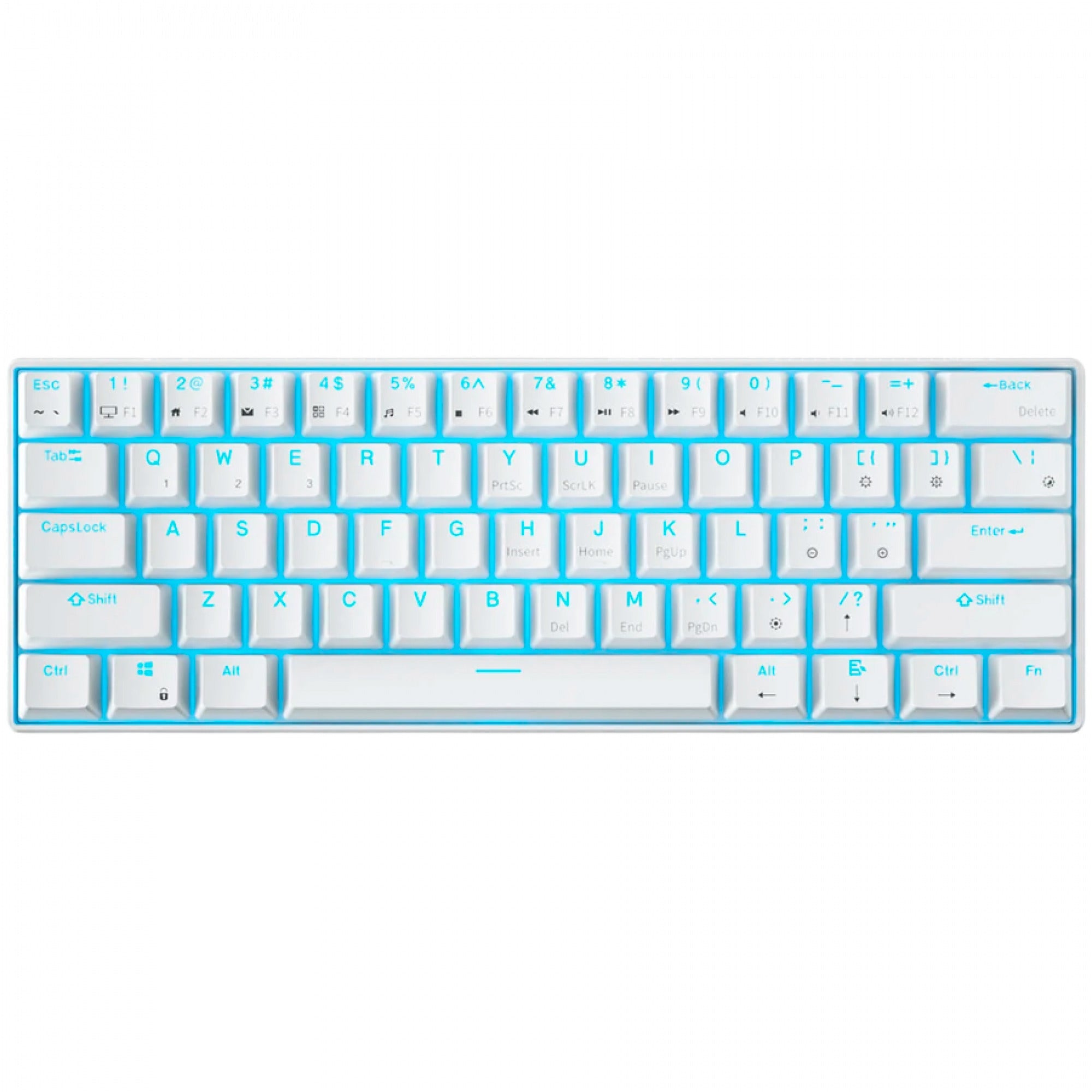 Royal Kludge RK61 Wireless Mechanical Keyboard, Gaming Keyboard (White, US Layout, Red Switch, 60%, RGB, Hot Swap, 2.4 GHz USB-C Bluetooth)
