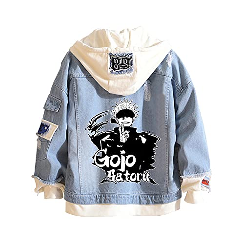 Anime Jacket - Jujutsu Kaisen Hoodies – Gojo Satoru Denim Hoodie | Anime Streetwear for JJK Fans