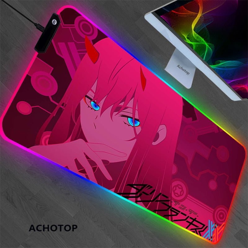 Zero Two RGB Kawaii Night Style Keyboard Mat